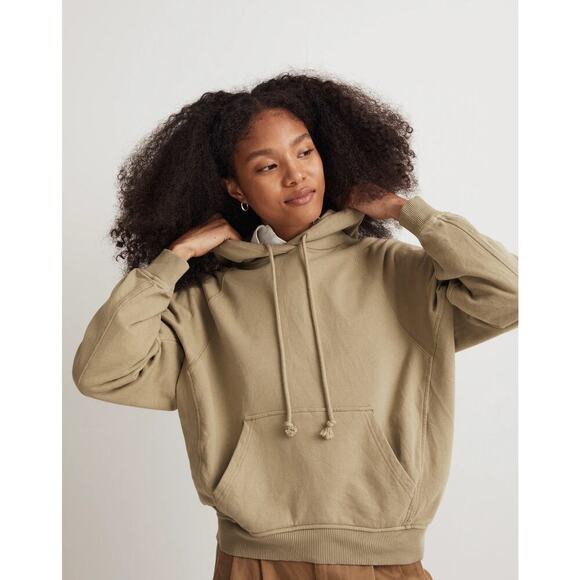 NEW Madewell Size XS Blanched Olive Terry‎ Relaxed Raglan-Sleeve Sweatshirt NWT - Picture 1 of 9